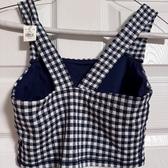 Arie offline blue checkered crop tank - Picture 2 of 2